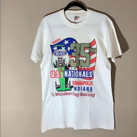 Vintage NHRA 1989 tee shirt. White. Size large. - Picture 1 of 4